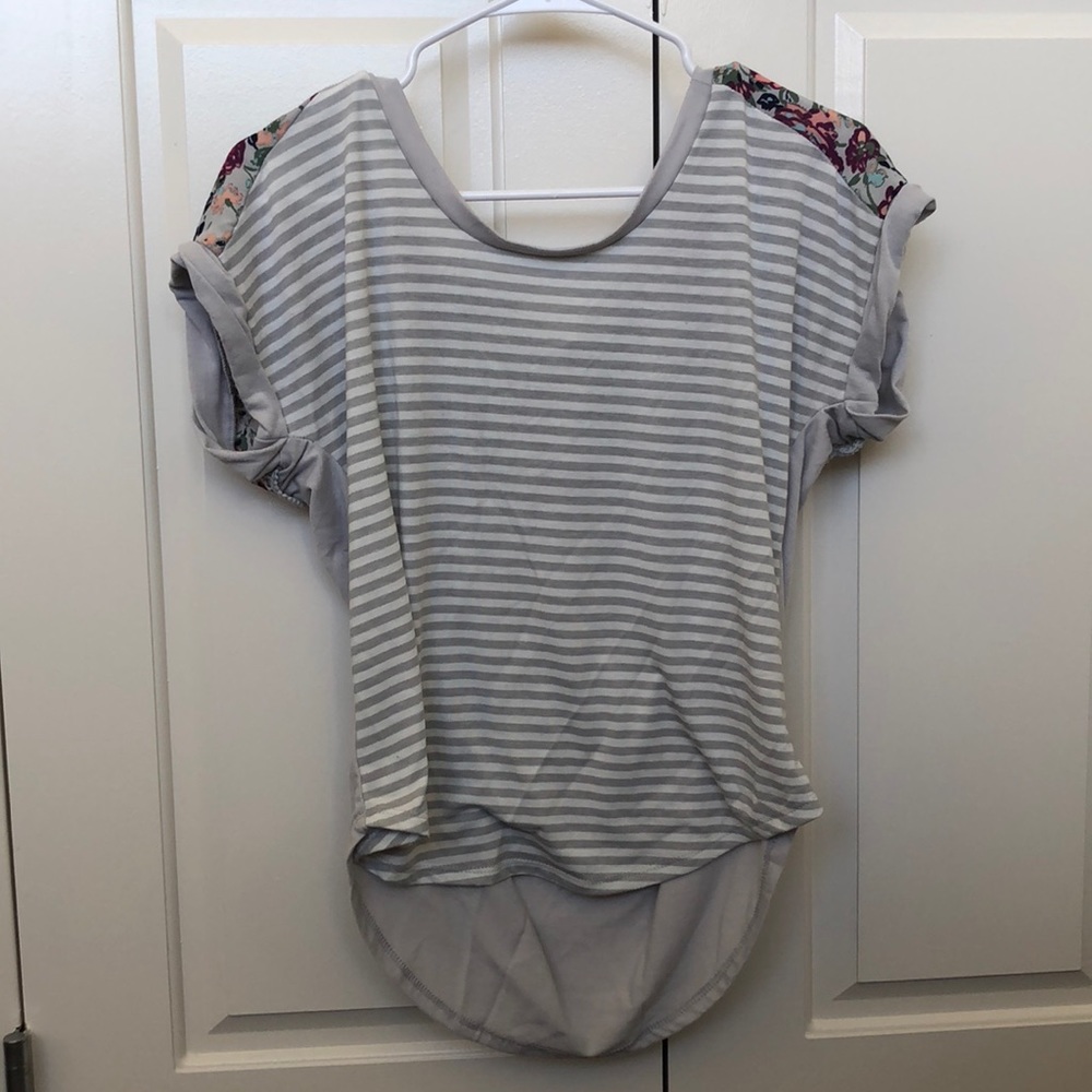 Striped shirt with floral detail